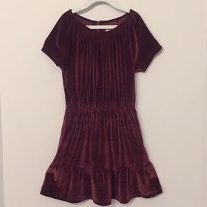 Girls Gap Kids Stretch Velvet Burgundy Dress
